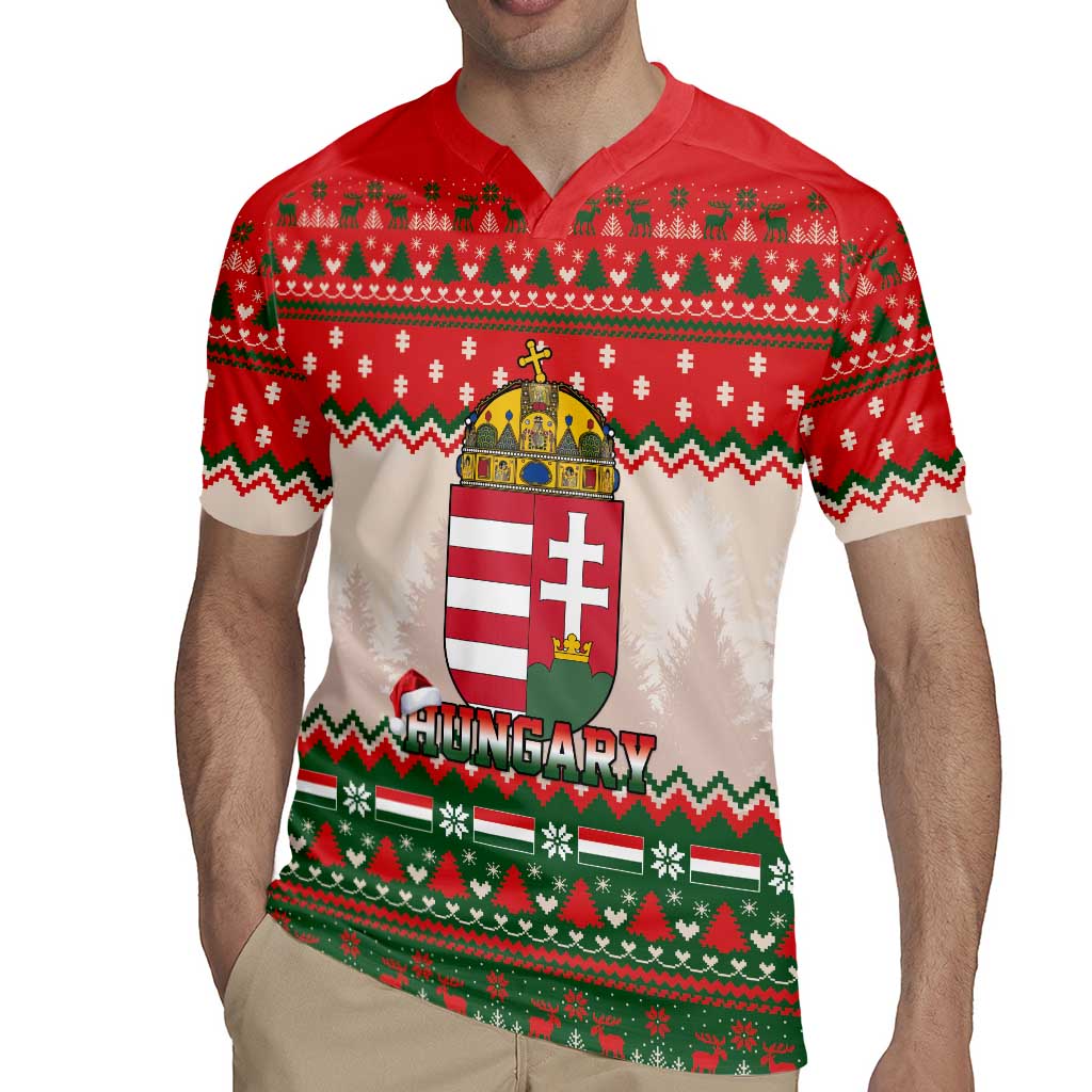 Hungary Christmas Rugby Jersey Magyarorszag Boldog Karacsonyt - Wonder Print Shop