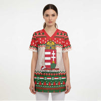 Hungary Christmas Scrub Top Magyarorszag Boldog Karacsonyt - Wonder Print Shop