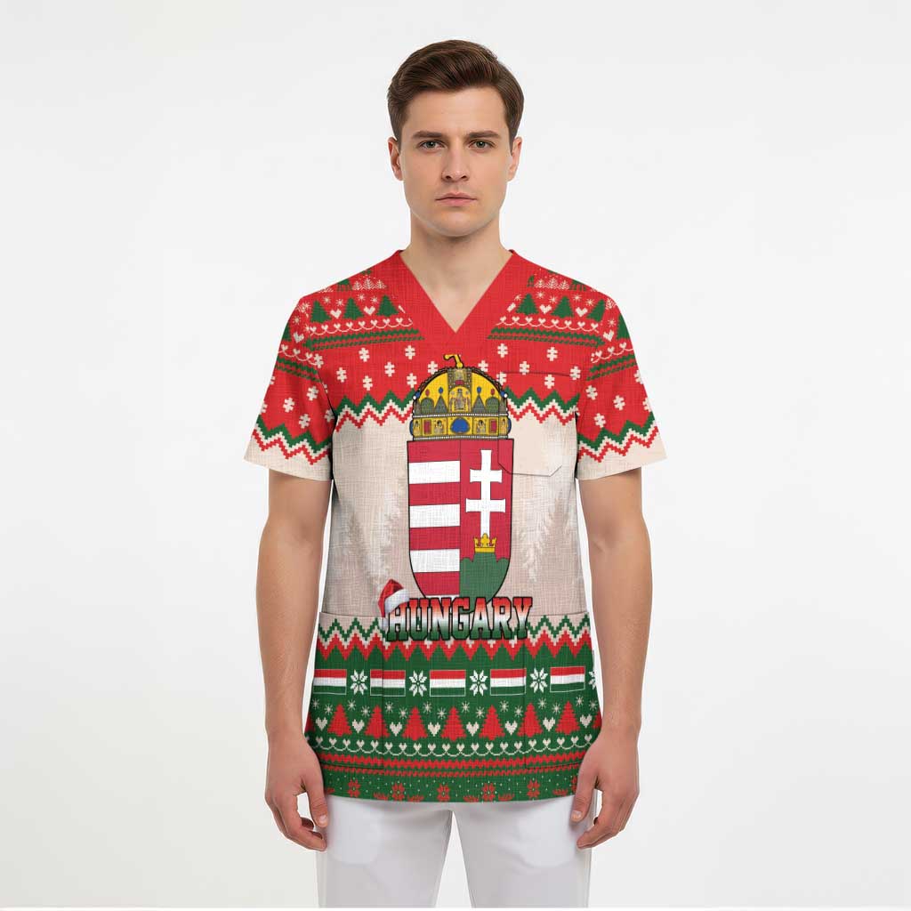 Hungary Christmas Scrub Top Magyarorszag Boldog Karacsonyt - Wonder Print Shop