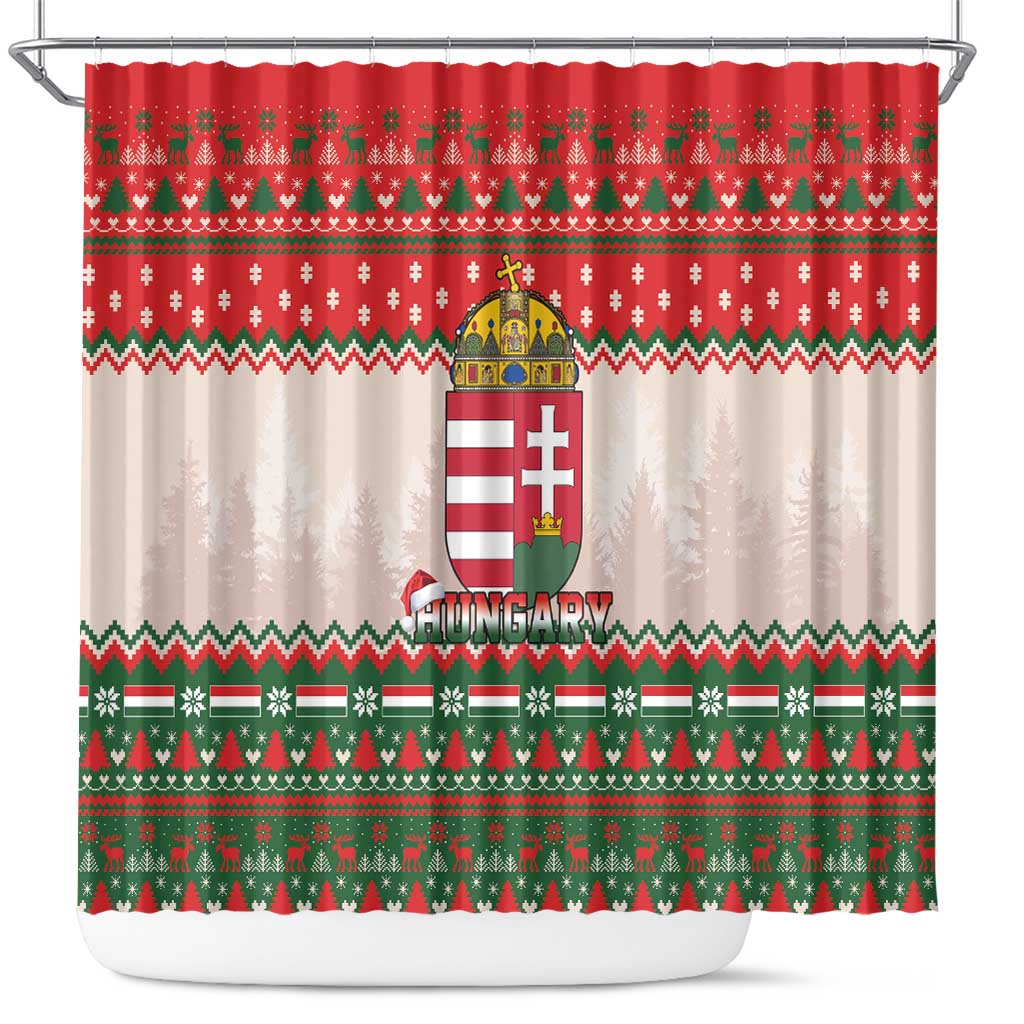Hungary Christmas Shower Curtain Magyarorszag Boldog Karacsonyt - Wonder Print Shop