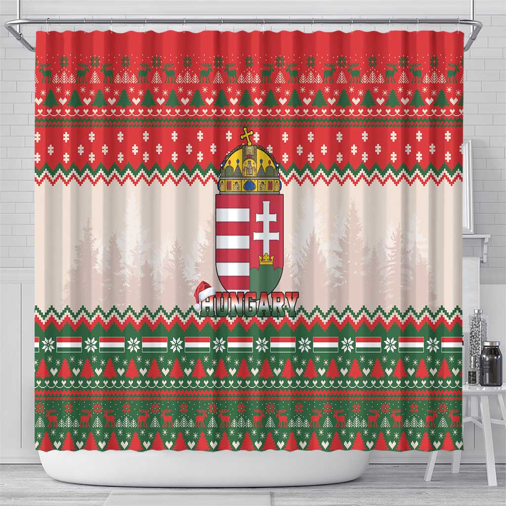 Hungary Christmas Shower Curtain Magyarorszag Boldog Karacsonyt - Wonder Print Shop