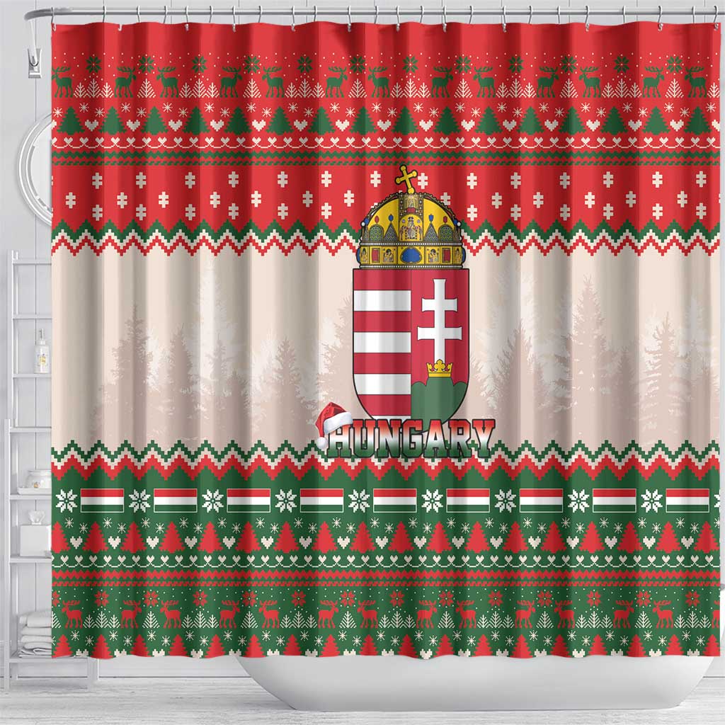 Hungary Christmas Shower Curtain Magyarorszag Boldog Karacsonyt - Wonder Print Shop