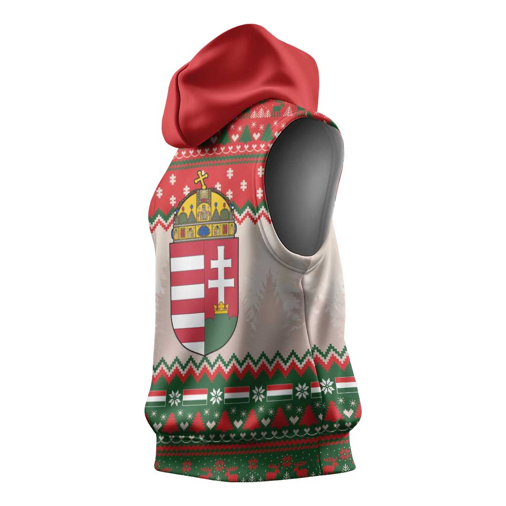 Hungary Christmas Sleeveless Hoodie Magyarorszag Boldog Karacsonyt - Wonder Print Shop