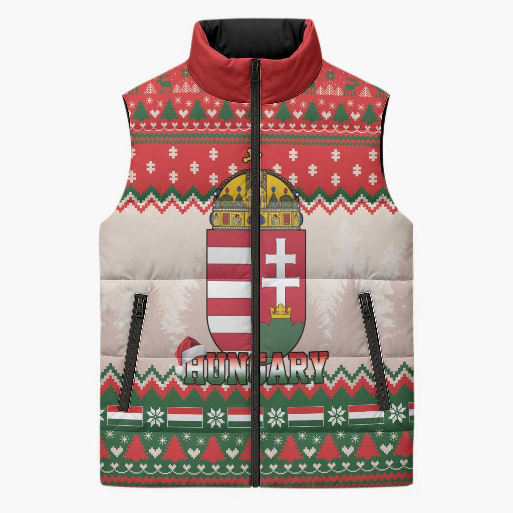 Hungary Christmas Sleeveless Puffer Jacket Magyarorszag Boldog Karacsonyt - Wonder Print Shop