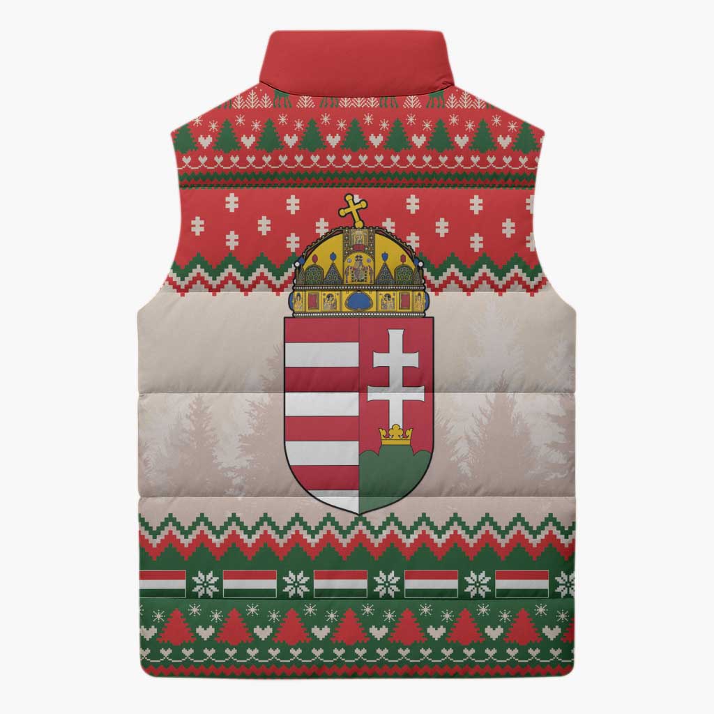 Hungary Christmas Sleeveless Puffer Jacket Magyarorszag Boldog Karacsonyt - Wonder Print Shop