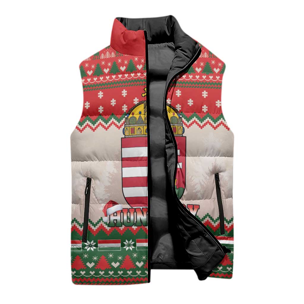 Hungary Christmas Sleeveless Puffer Jacket Magyarorszag Boldog Karacsonyt - Wonder Print Shop