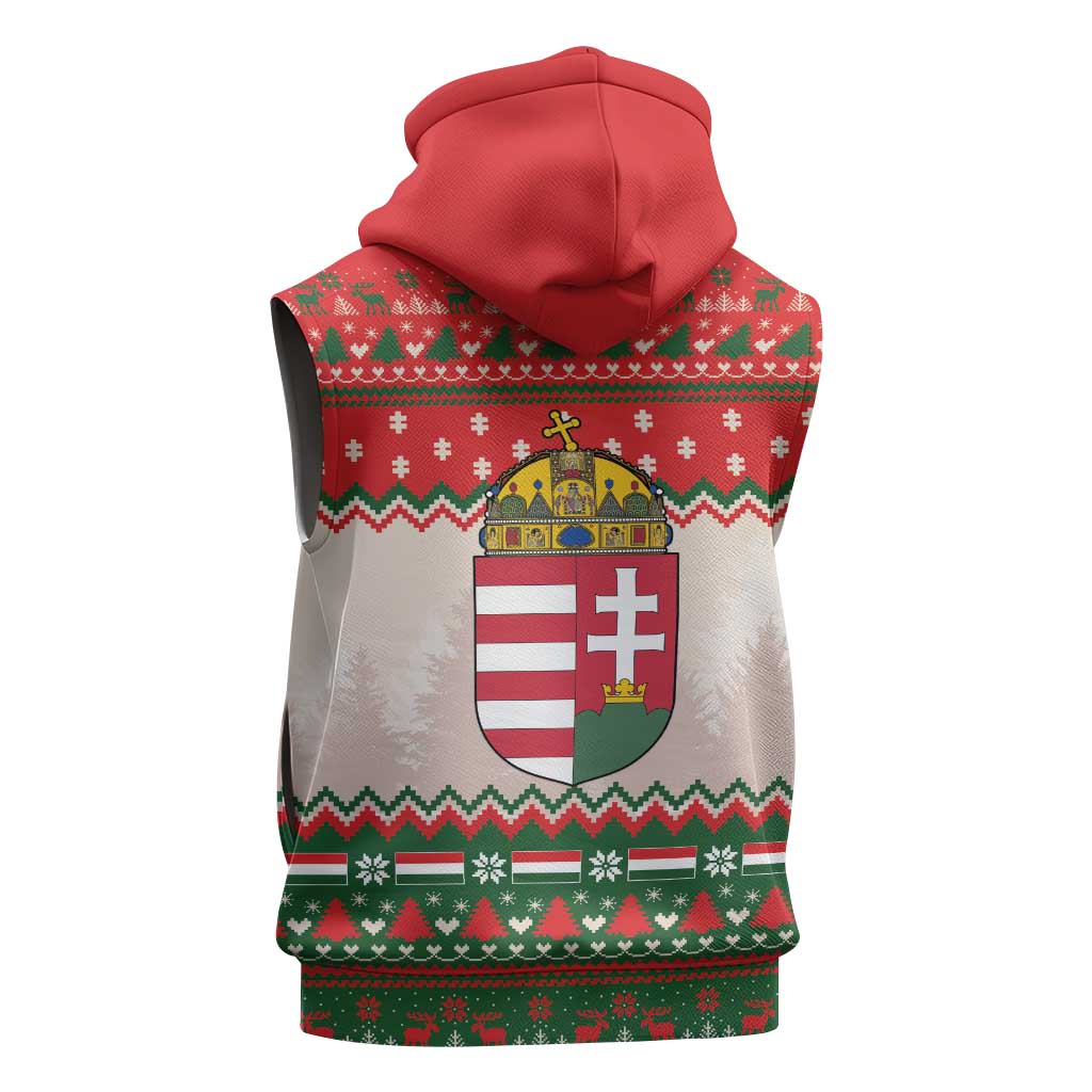 Hungary Christmas Sleeveless Zip Hoodie Magyarorszag Boldog Karacsonyt - Wonder Print Shop