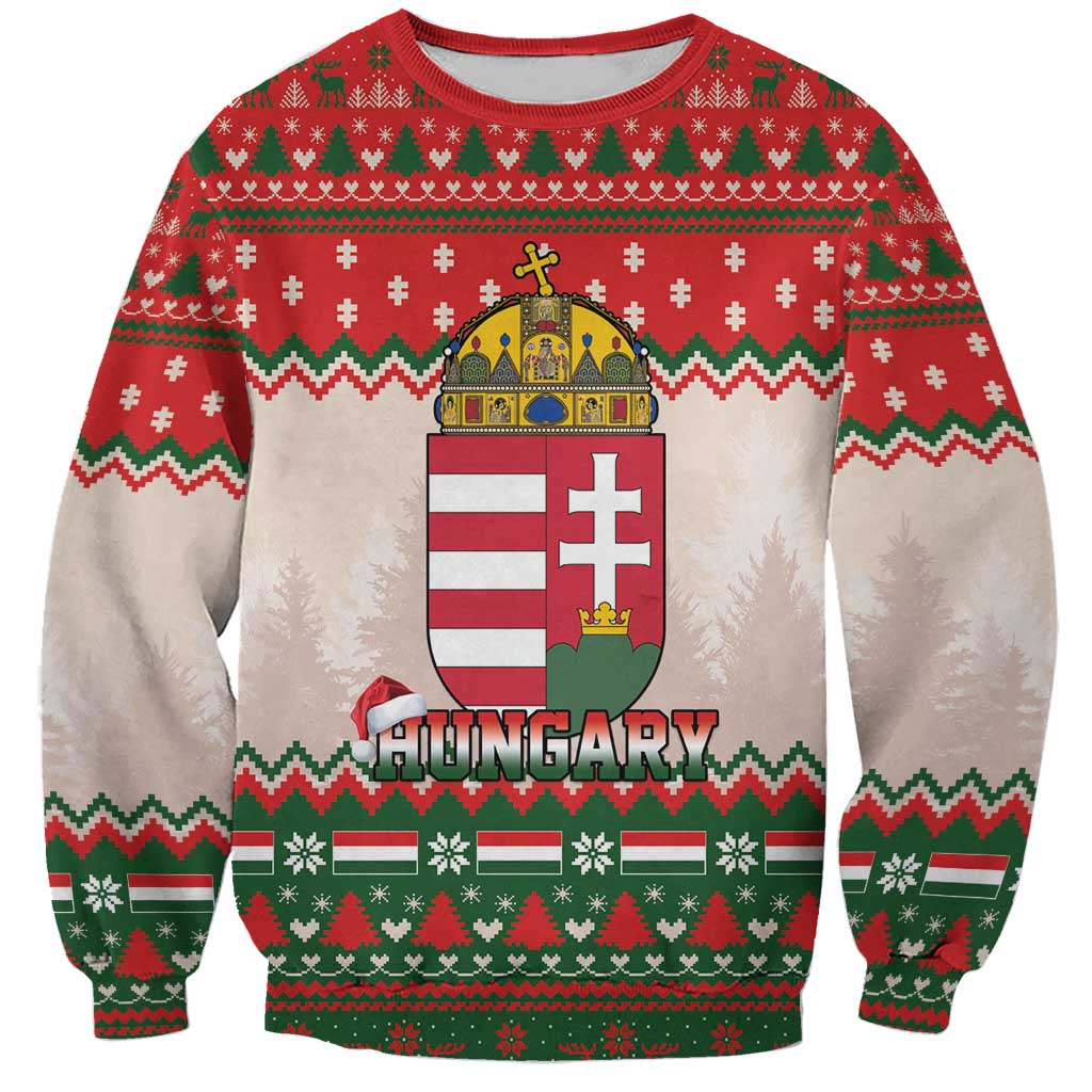 Hungary Christmas Sweatshirt Magyarorszag Boldog Karacsonyt - Wonder Print Shop