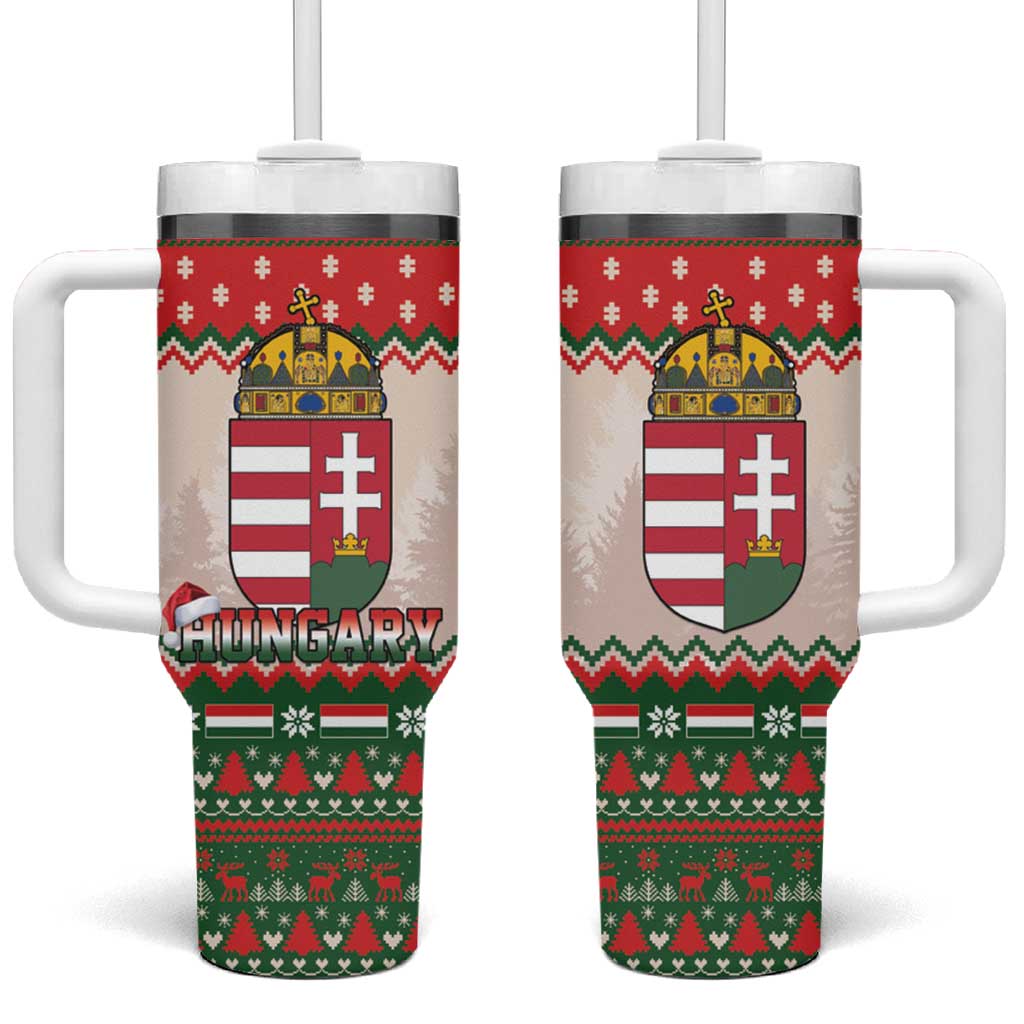 Hungary Christmas Tumbler With Handle Magyarorszag Boldog Karacsonyt - Wonder Print Shop
