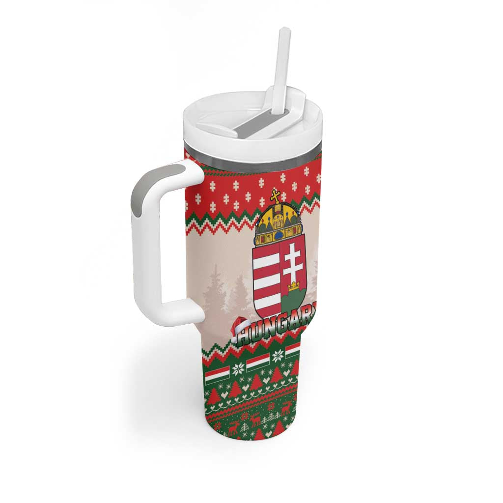 Hungary Christmas Tumbler With Handle Magyarorszag Boldog Karacsonyt - Wonder Print Shop