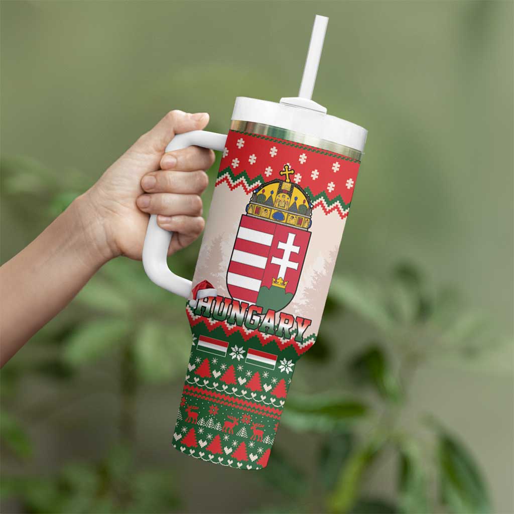 Hungary Christmas Tumbler With Handle Magyarorszag Boldog Karacsonyt - Wonder Print Shop
