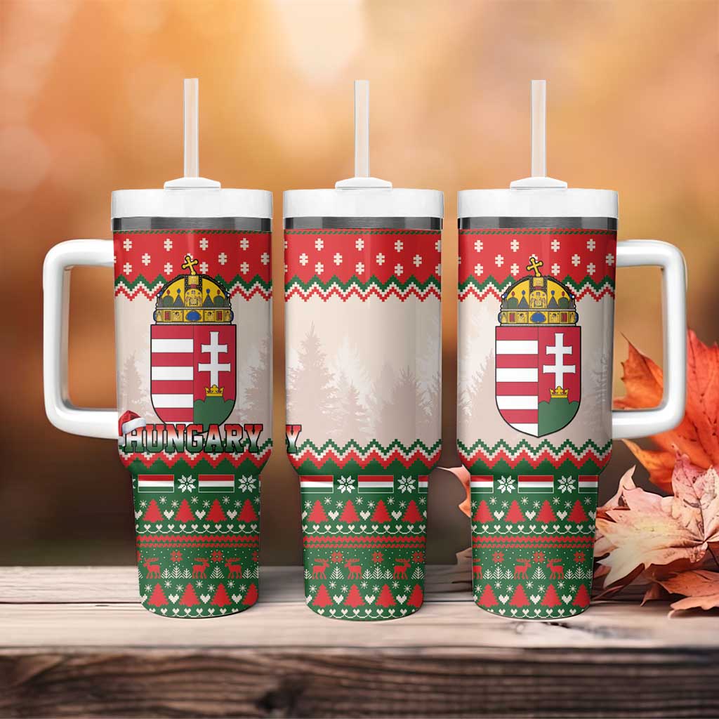 Hungary Christmas Tumbler With Handle Magyarorszag Boldog Karacsonyt - Wonder Print Shop