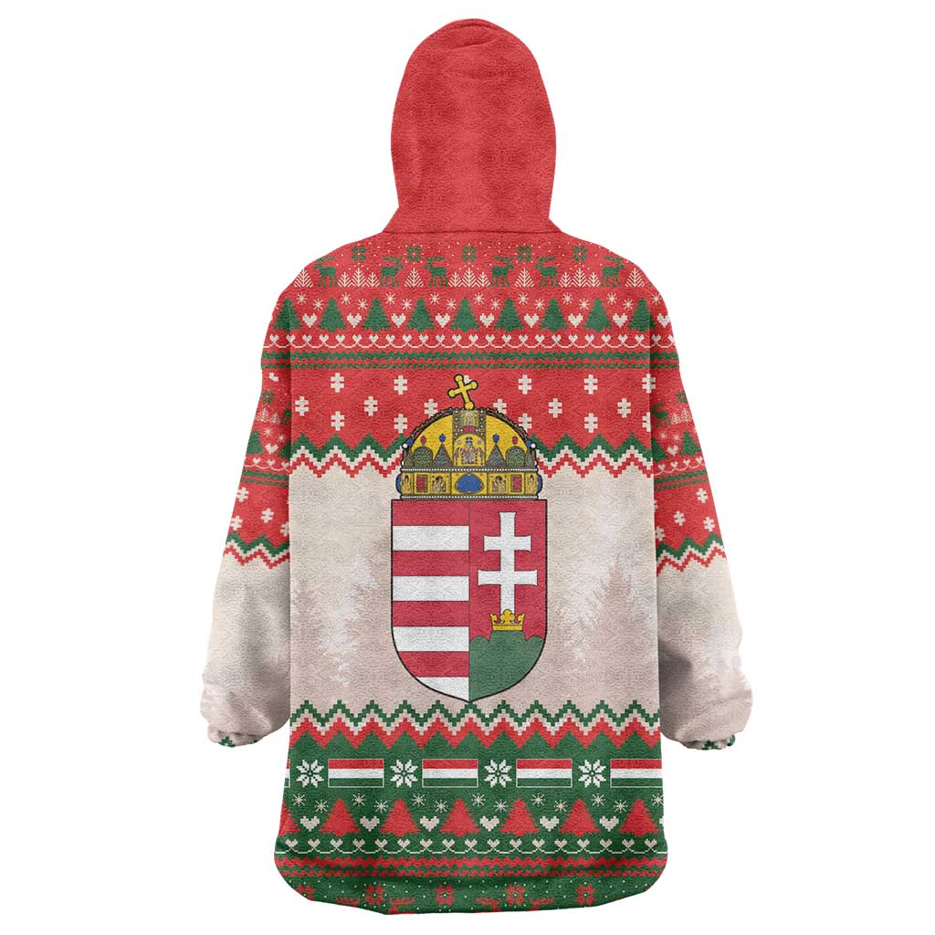 Hungary Christmas Wearable Blanket Hoodie Magyarorszag Boldog Karacsonyt - Wonder Print Shop