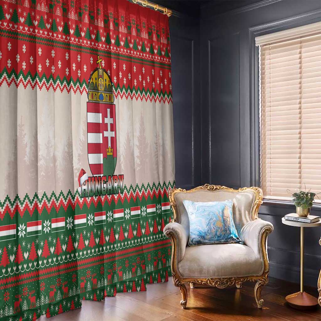 Hungary Christmas Window Curtain Magyarorszag Boldog Karacsonyt - Wonder Print Shop