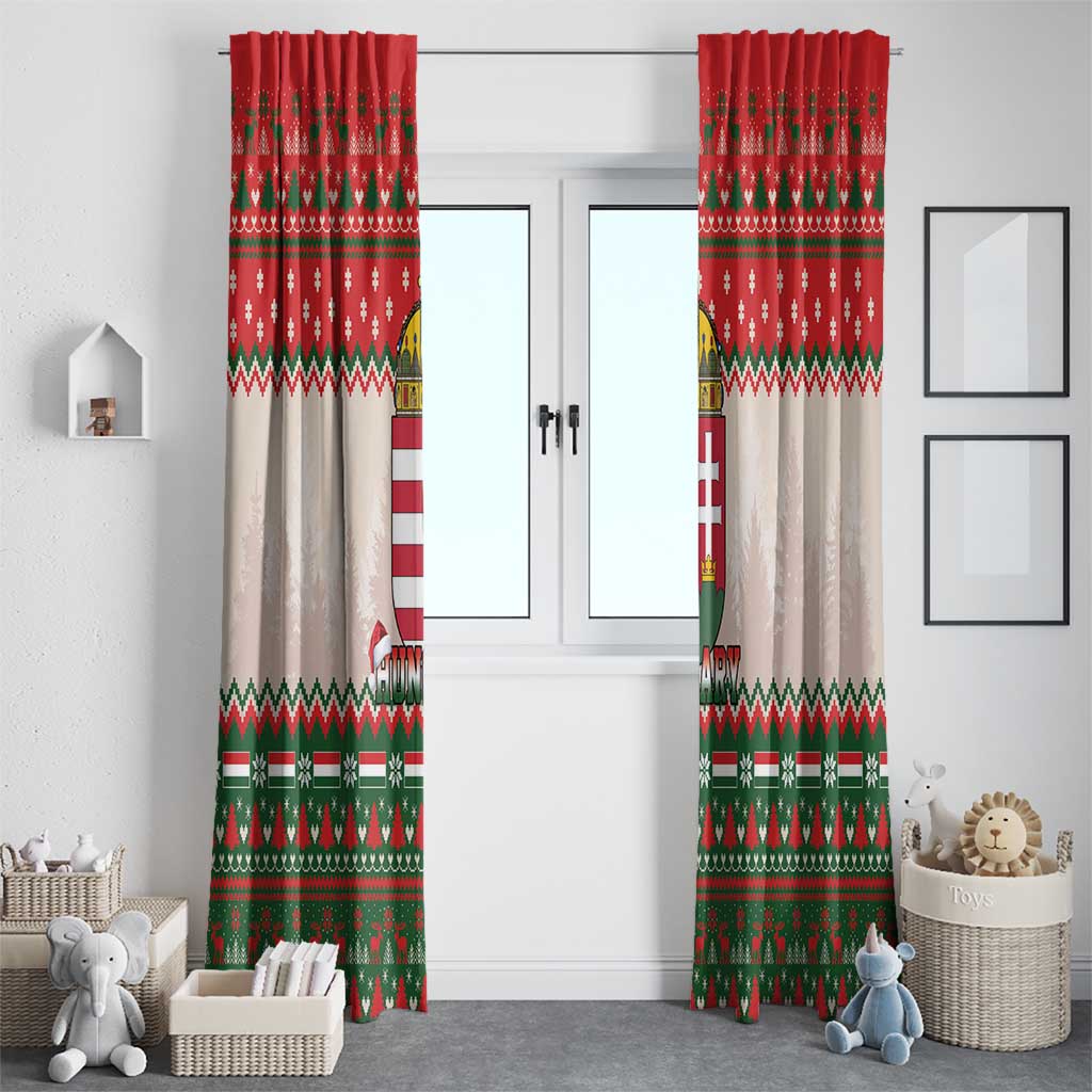 Hungary Christmas Window Curtain Magyarorszag Boldog Karacsonyt - Wonder Print Shop