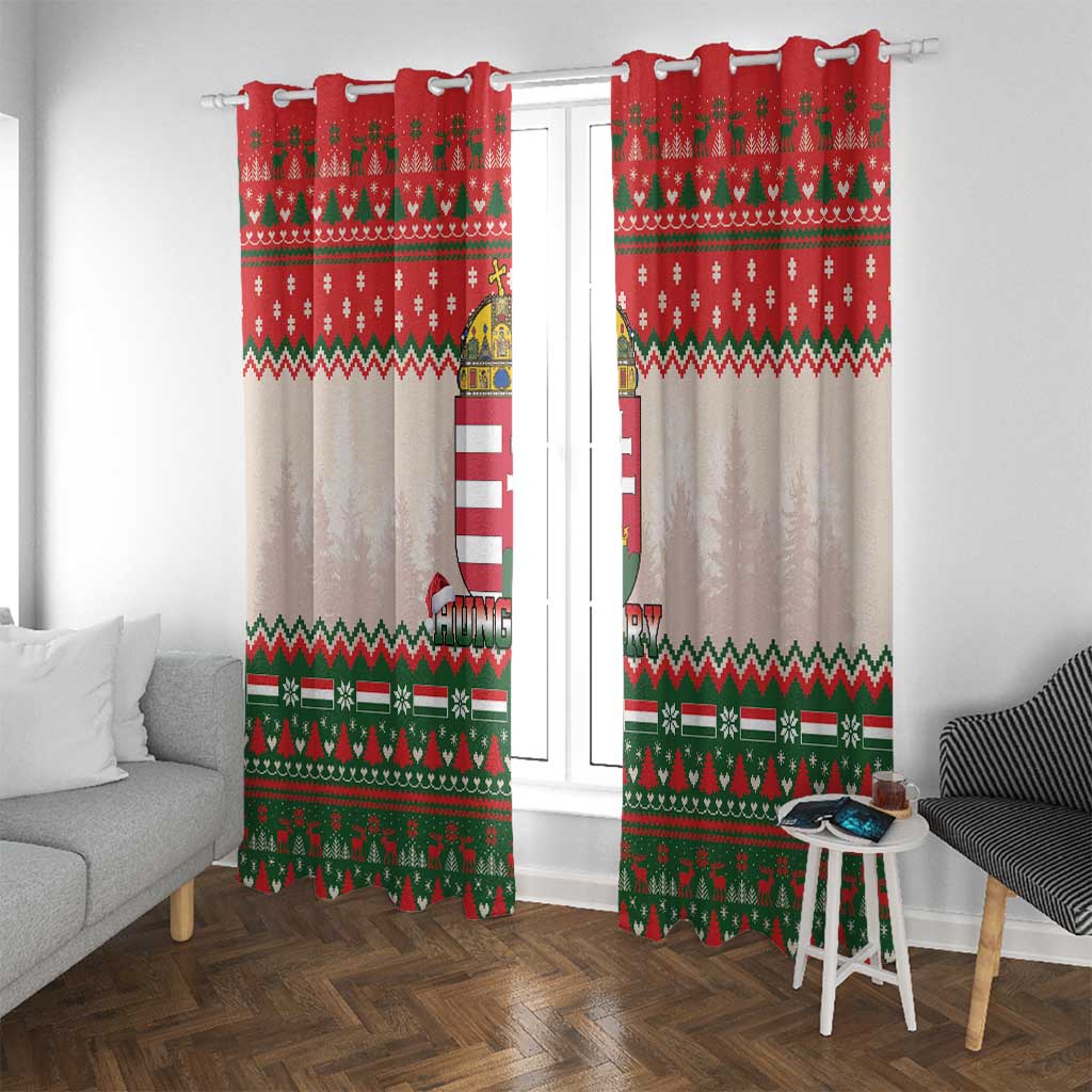 Hungary Christmas Window Curtain Magyarorszag Boldog Karacsonyt - Wonder Print Shop