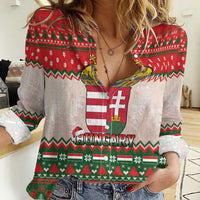 Hungary Christmas Women Casual Shirt Magyarorszag Boldog Karacsonyt - Wonder Print Shop