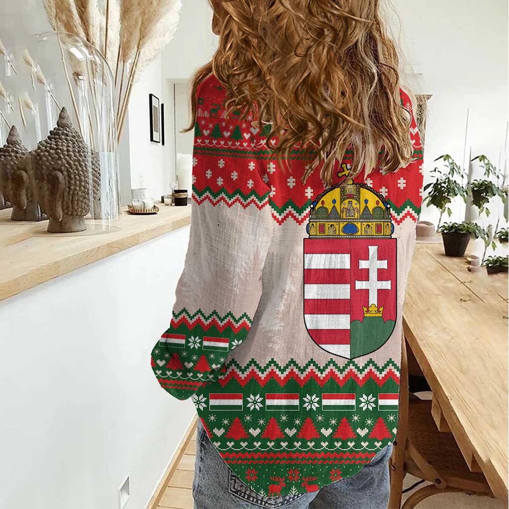 Hungary Christmas Women Casual Shirt Magyarorszag Boldog Karacsonyt - Wonder Print Shop