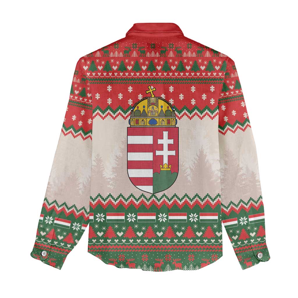 Hungary Christmas Women Casual Shirt Magyarorszag Boldog Karacsonyt - Wonder Print Shop