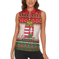 Hungary Christmas Women Sleeveless Polo Shirt Magyarorszag Boldog Karacsonyt - Wonder Print Shop