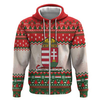 Hungary Christmas Zip Hoodie Magyarorszag Boldog Karacsonyt - Wonder Print Shop