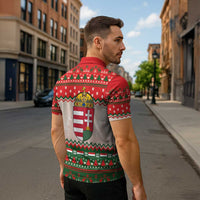Hungary Christmas Zipper Polo Shirt Magyarorszag Boldog Karacsonyt - Wonder Print Shop
