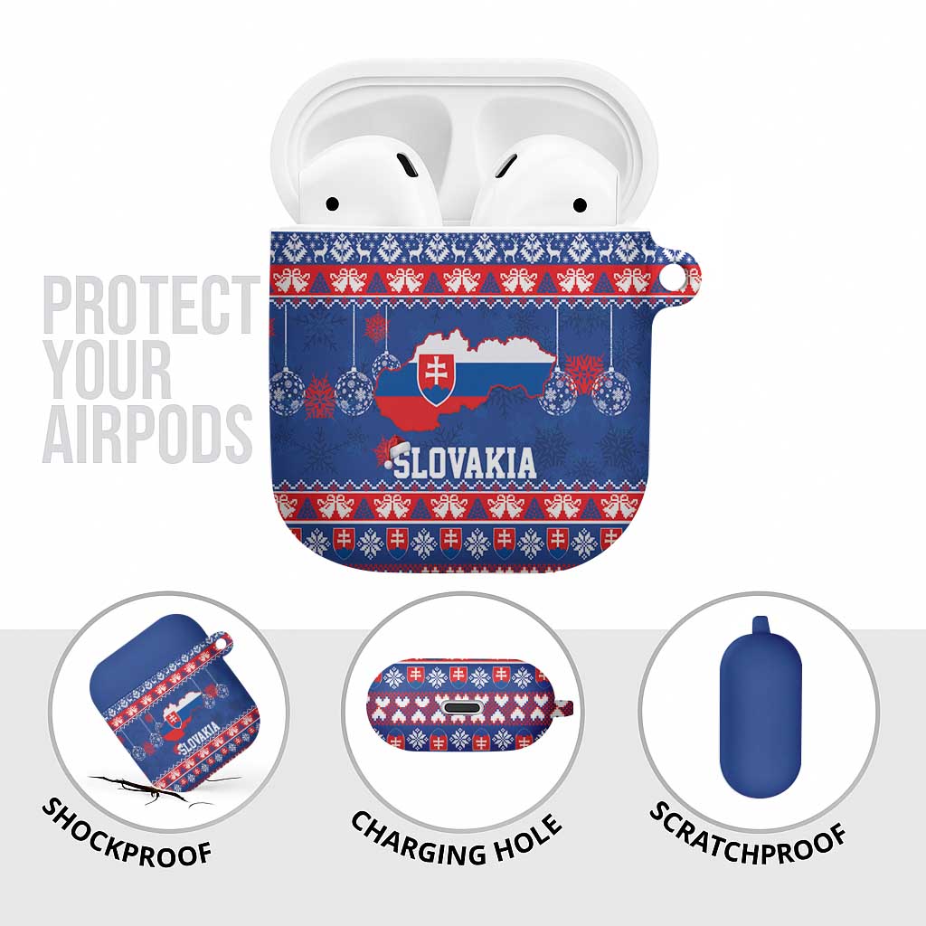 Slovakia Christmas AirPods Case Slovakian Double Cross Map - Wonder Print Shop