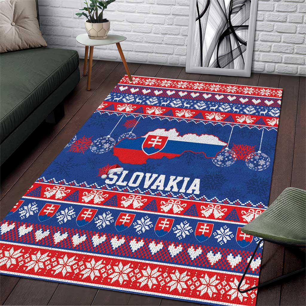 Slovakia Christmas Area Rug Slovakian Double Cross Map - Wonder Print Shop