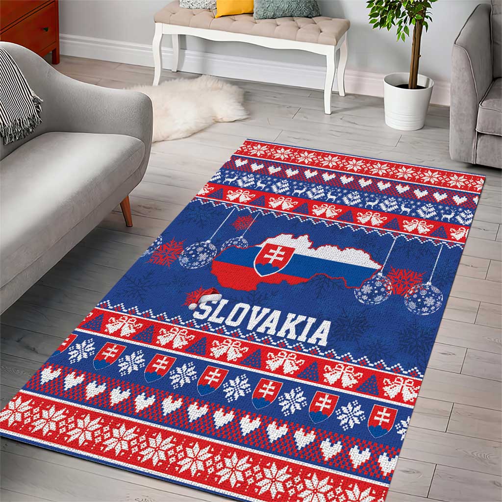 Slovakia Christmas Area Rug Slovakian Double Cross Map - Wonder Print Shop