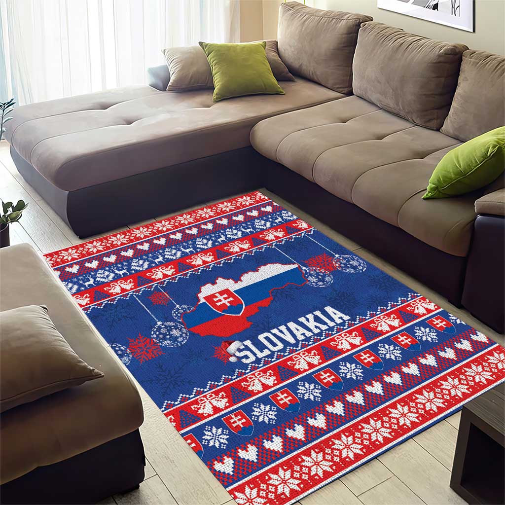 Slovakia Christmas Area Rug Slovakian Double Cross Map - Wonder Print Shop