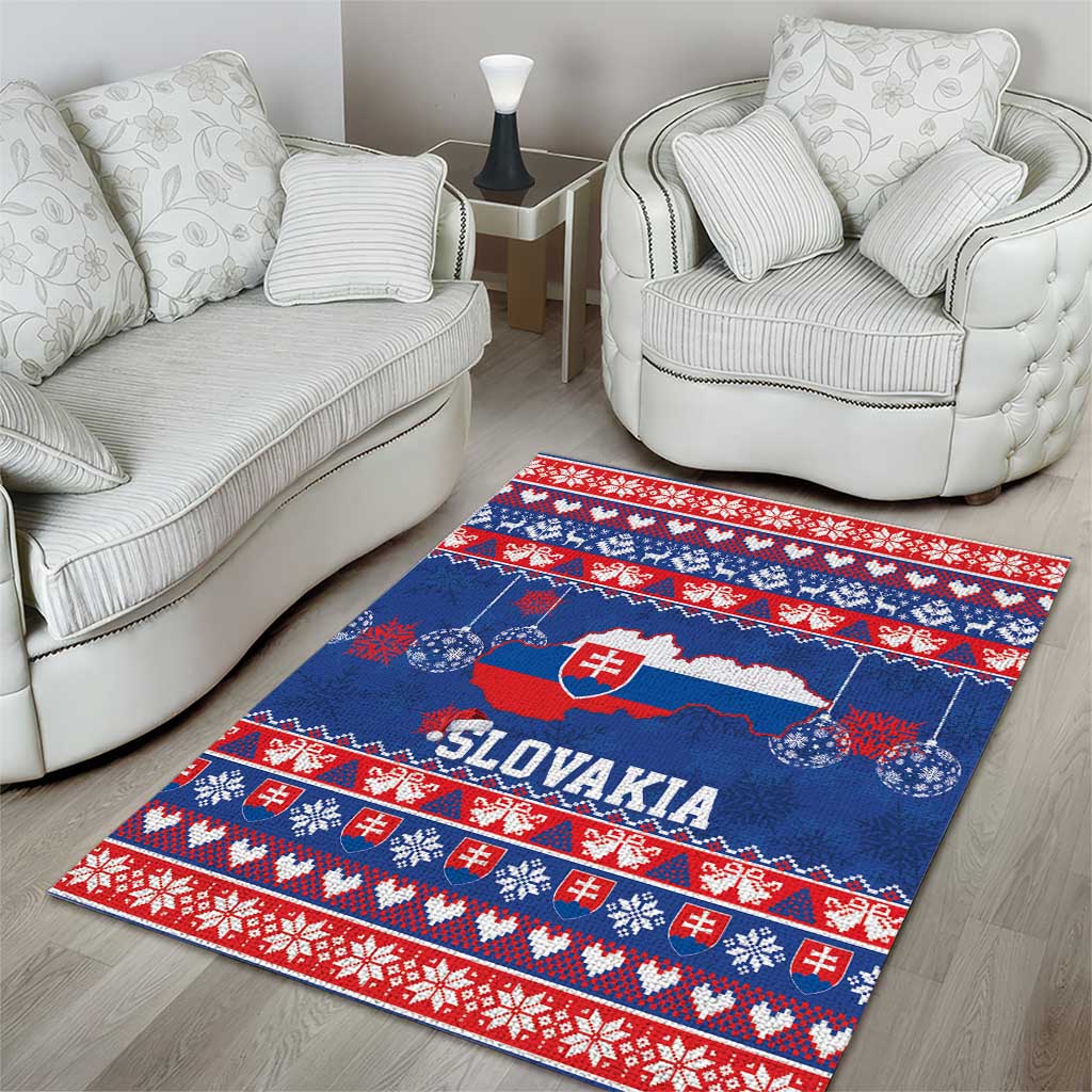 Slovakia Christmas Area Rug Slovakian Double Cross Map - Wonder Print Shop