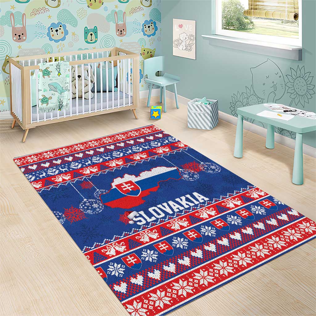 Slovakia Christmas Area Rug Slovakian Double Cross Map - Wonder Print Shop