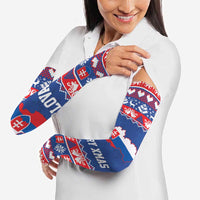 Slovakia Christmas Arm Sleeves Slovakian Double Cross Map - Wonder Print Shop