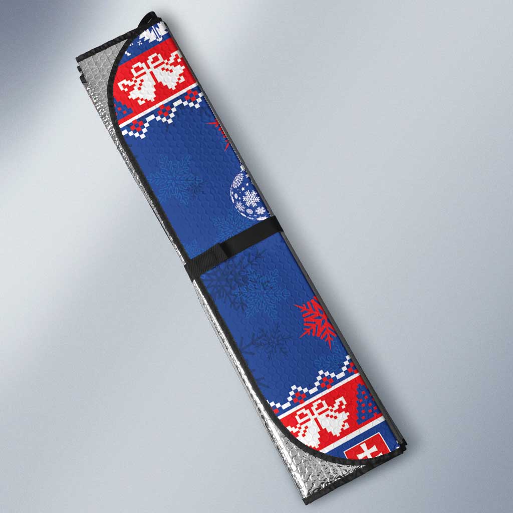 Slovakia Christmas Auto Sun Shade Slovakian Double Cross Map - Wonder Print Shop