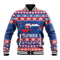 Slovakia Christmas Baseball Jacket Slovakian Double Cross Map - Wonder Print Shop