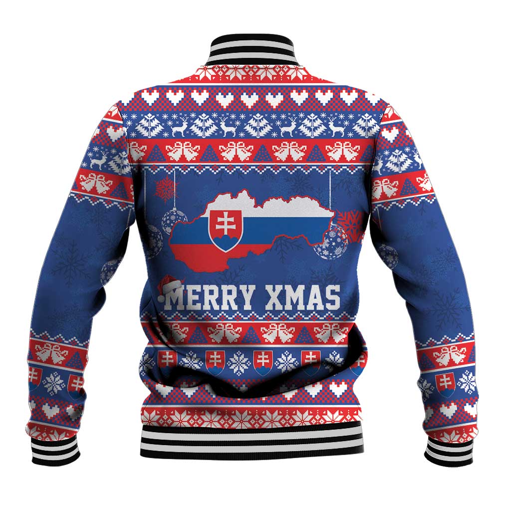 Slovakia Christmas Baseball Jacket Slovakian Double Cross Map - Wonder Print Shop