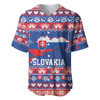Slovakia Christmas Baseball Jersey Slovakian Double Cross Map - Wonder Print Shop