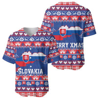 Slovakia Christmas Baseball Jersey Slovakian Double Cross Map - Wonder Print Shop