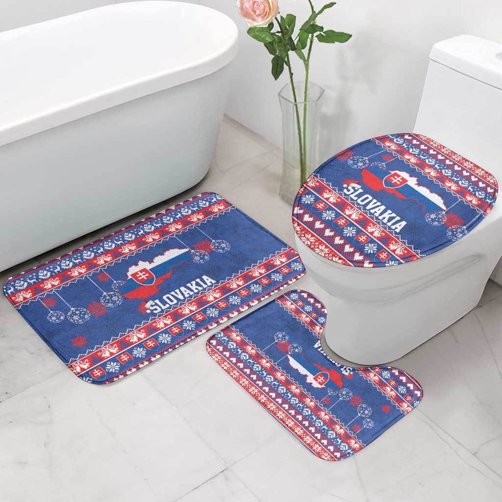 Slovakia Christmas Bathroom Set Slovakian Double Cross Map - Wonder Print Shop