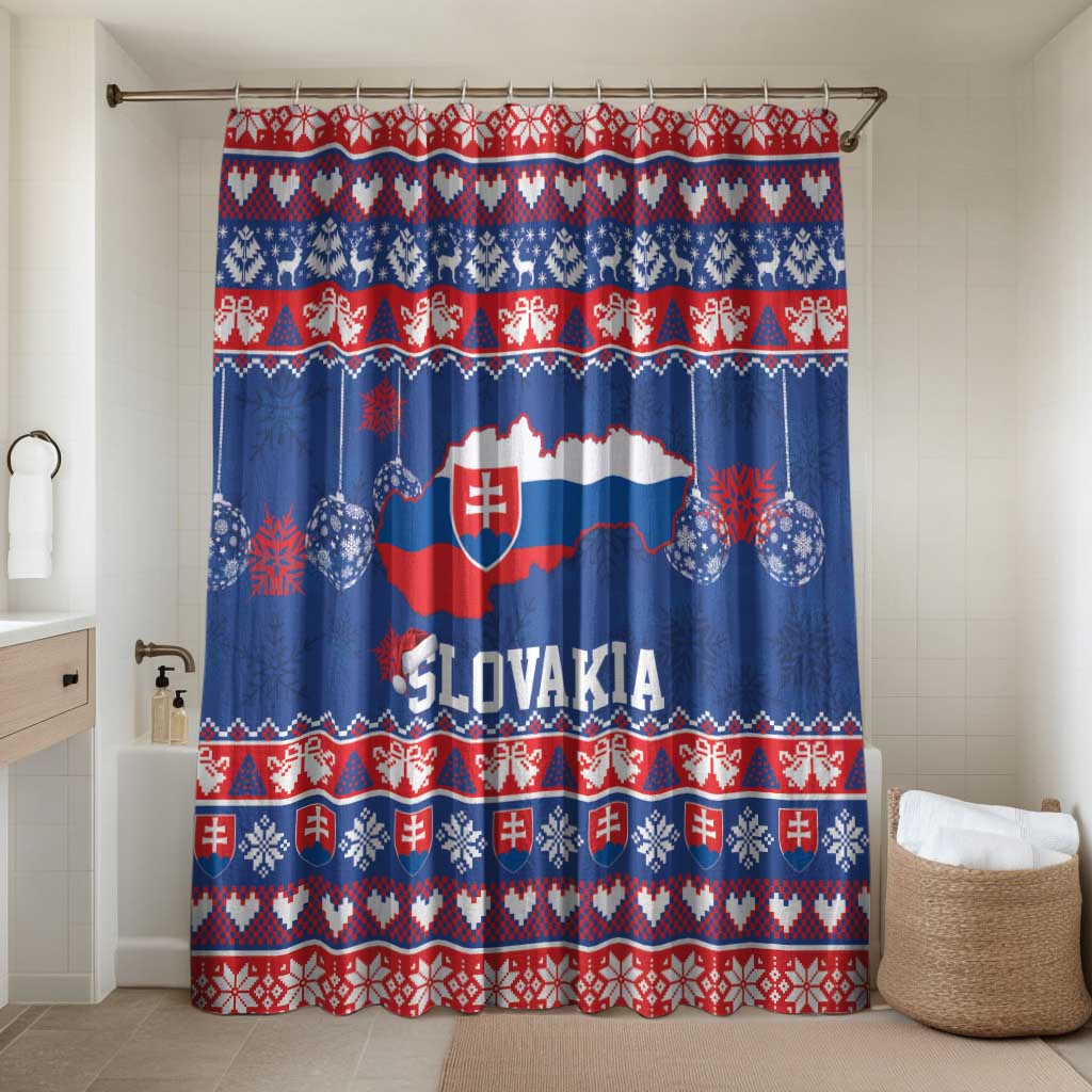 Slovakia Christmas Bathroom Set Slovakian Double Cross Map - Wonder Print Shop