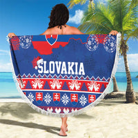 Slovakia Christmas Beach Blanket Slovakian Double Cross Map - Wonder Print Shop