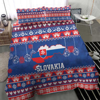 Slovakia Christmas Bedding Set Slovakian Double Cross Map - Wonder Print Shop