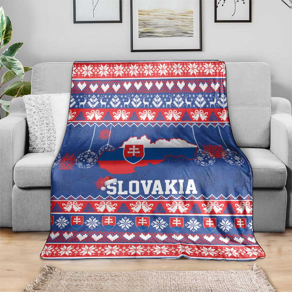 Slovakia Christmas Blanket Slovakian Double Cross Map - Wonder Print Shop