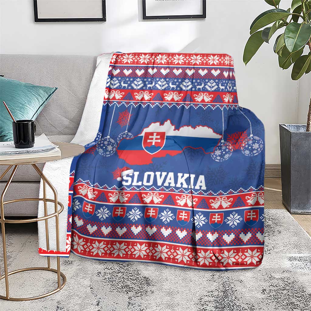 Slovakia Christmas Blanket Slovakian Double Cross Map - Wonder Print Shop