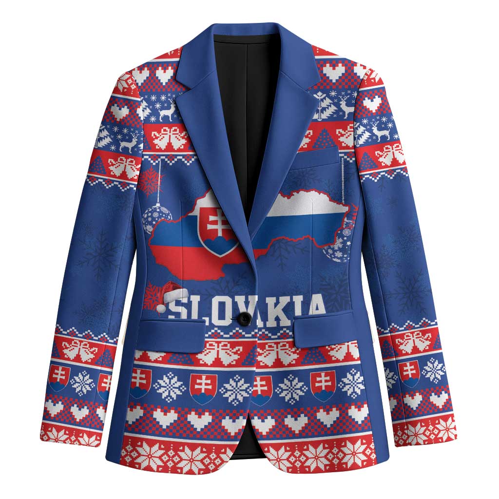 Slovakia Christmas Blazer Slovakian Double Cross Map - Wonder Print Shop