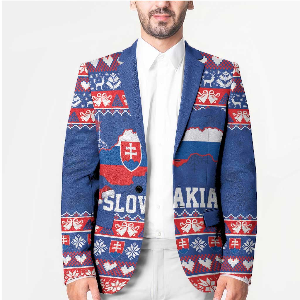 Slovakia Christmas Blazer Slovakian Double Cross Map - Wonder Print Shop