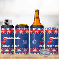 Slovakia Christmas 4 in 1 Can Cooler Tumbler Slovakian Double Cross Map - Wonder Print Shop