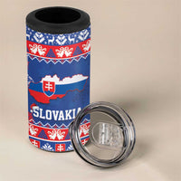 Slovakia Christmas 4 in 1 Can Cooler Tumbler Slovakian Double Cross Map - Wonder Print Shop