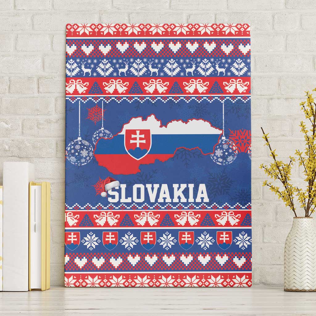 Slovakia Christmas Canvas Wall Art Slovakian Double Cross Map - Wonder Print Shop