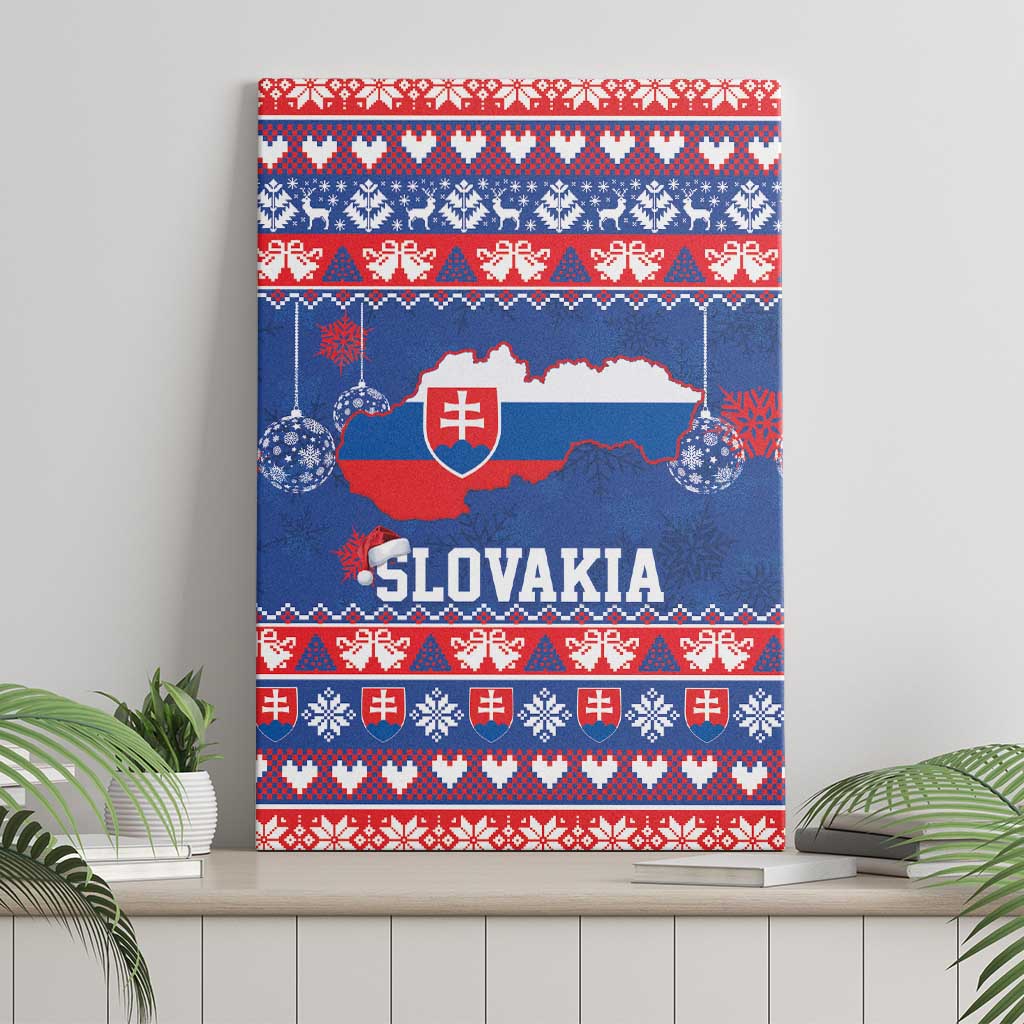 Slovakia Christmas Canvas Wall Art Slovakian Double Cross Map - Wonder Print Shop